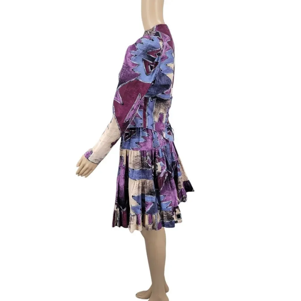 Roughrider Vintage Western Circle Skirt Set Top Puffed Sleeves Corset Back
